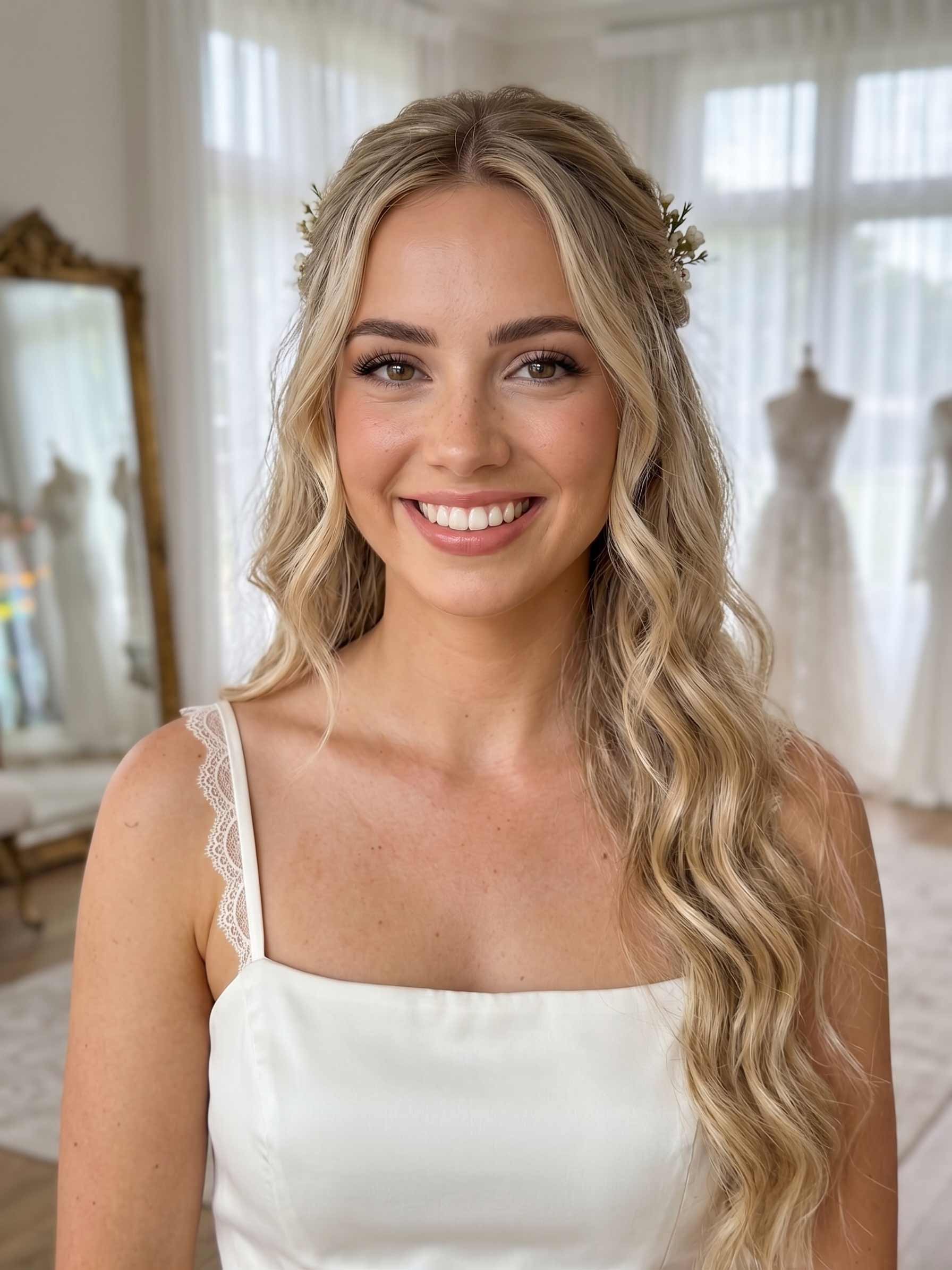 Bridal beauty, photographed in soft morning light