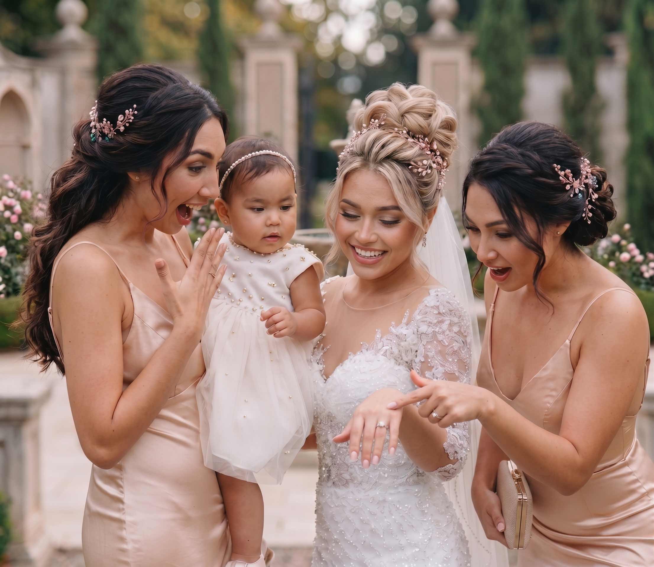 Bridal party, finished hair and makeup