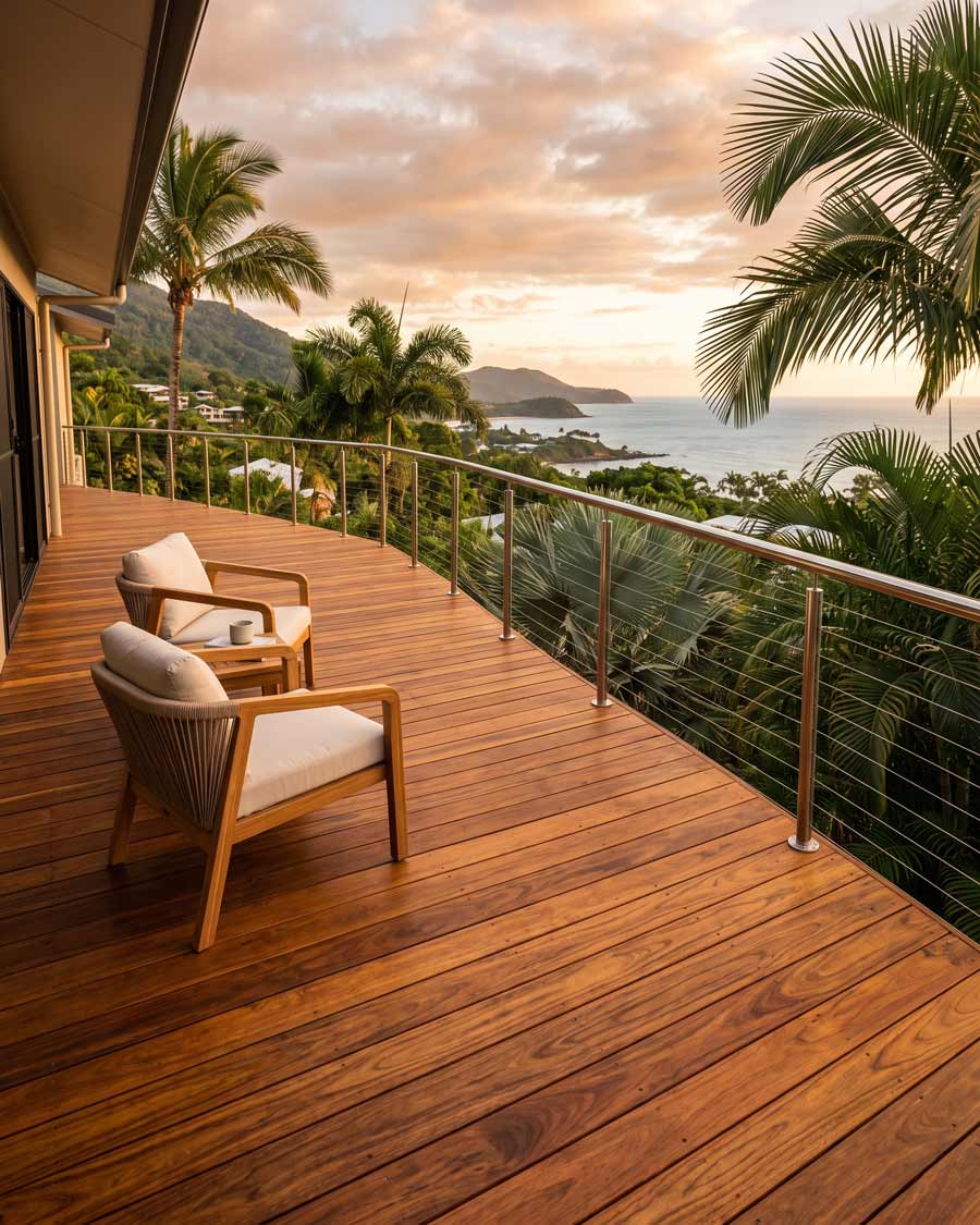 Hardwood deck at Palm Cove